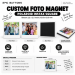 Custom Foto Magnet Polaroid Instax Square 2.5 x 2.5 Inch Custom Foto Magnet Polaroid Instax Square 2.5 x 2.5 Inch